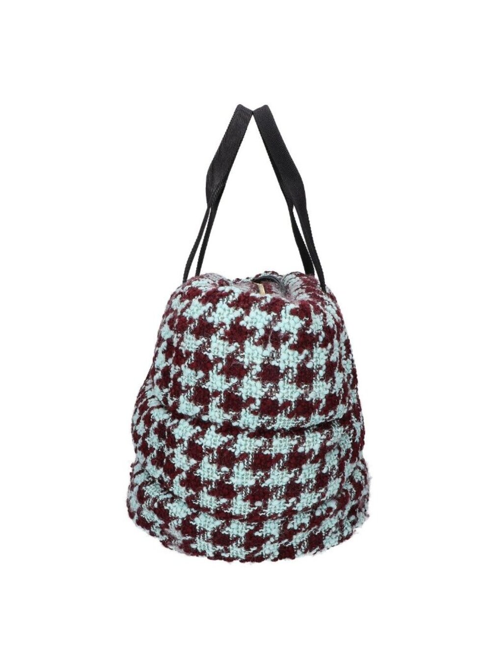 Moncler Caradoc Rubber Logo Houndstooth Tweed Down Tote Bag